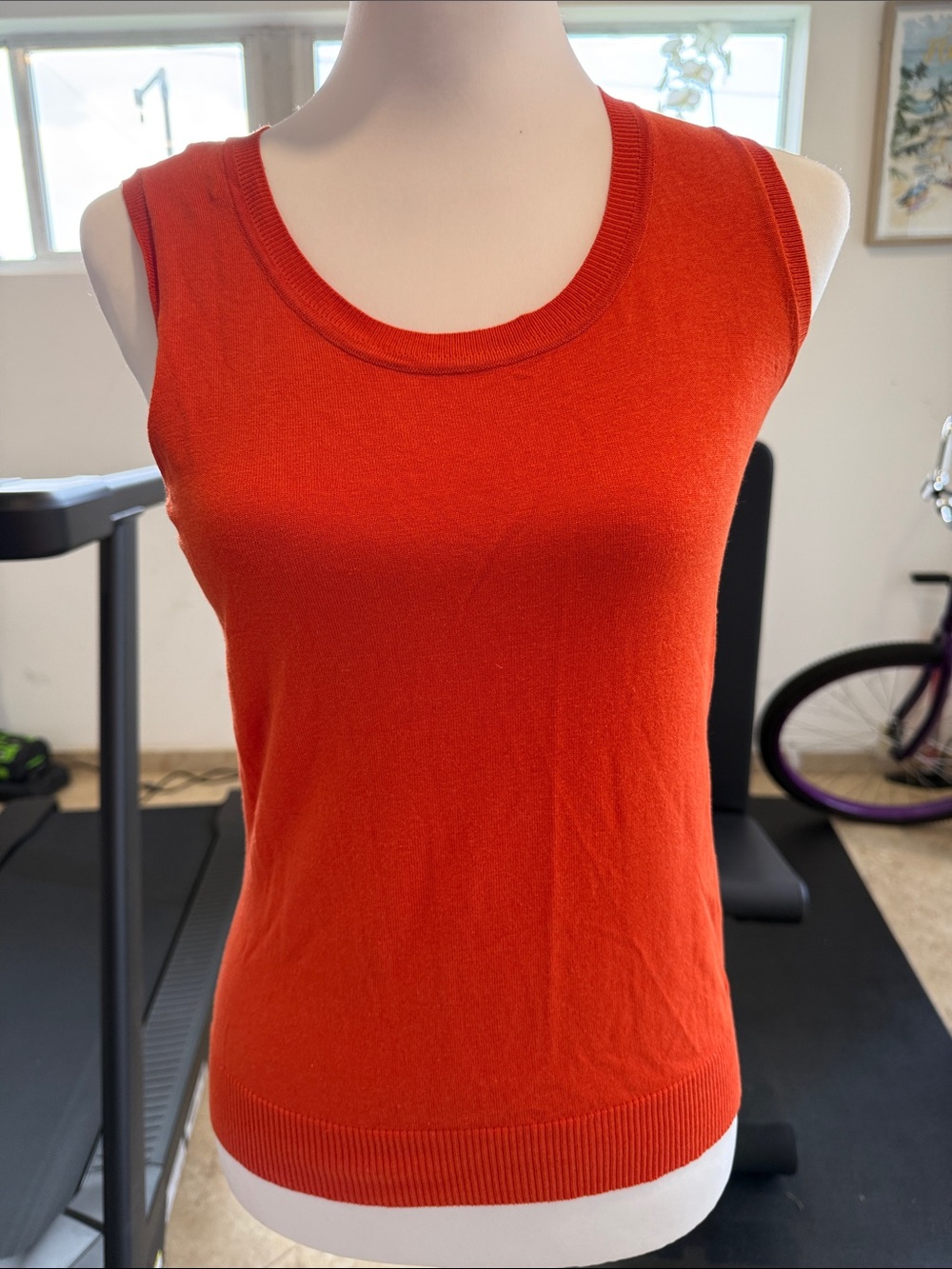 august silk Bright Orange Sleeveless Knit Tank